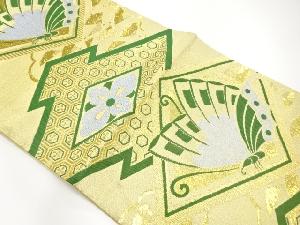 アンティーク　蝶に松皮菱模様織り出し袋帯(材料)(サービス品)